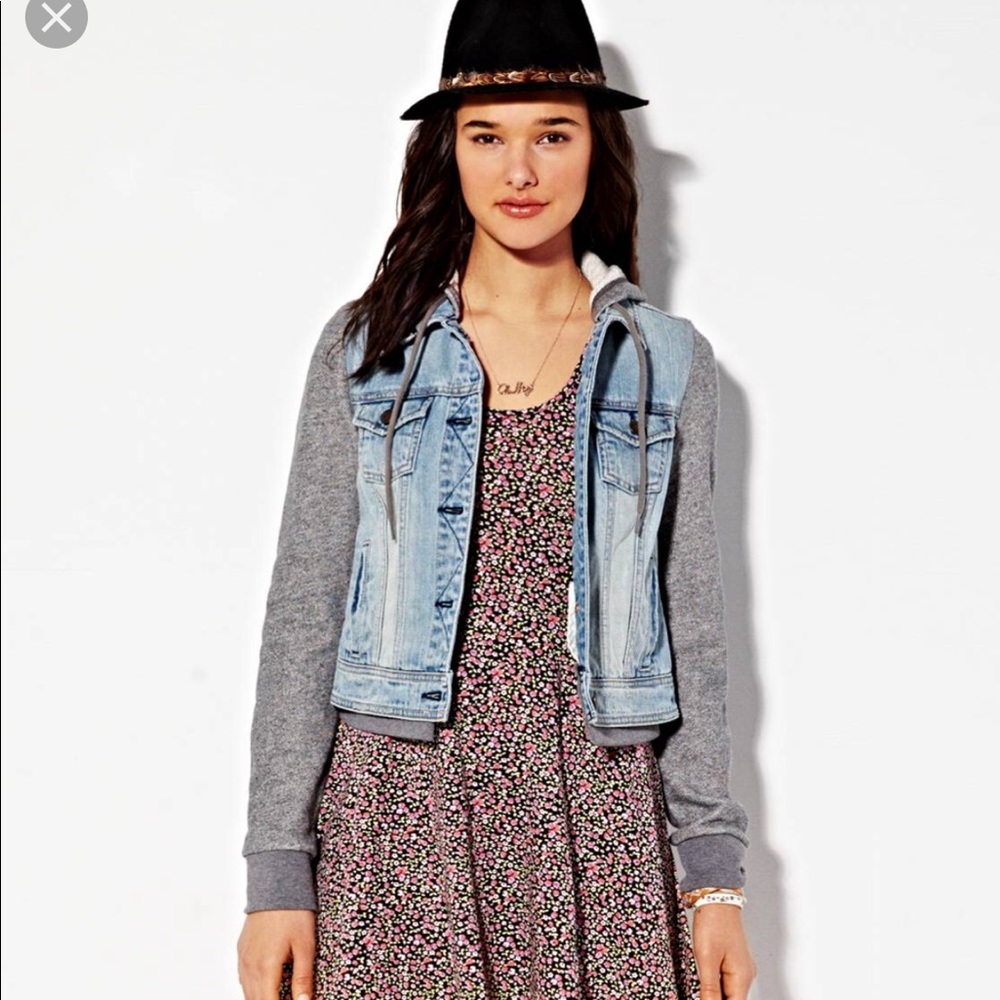 American Eagle sweatshirt/ jean jacket
